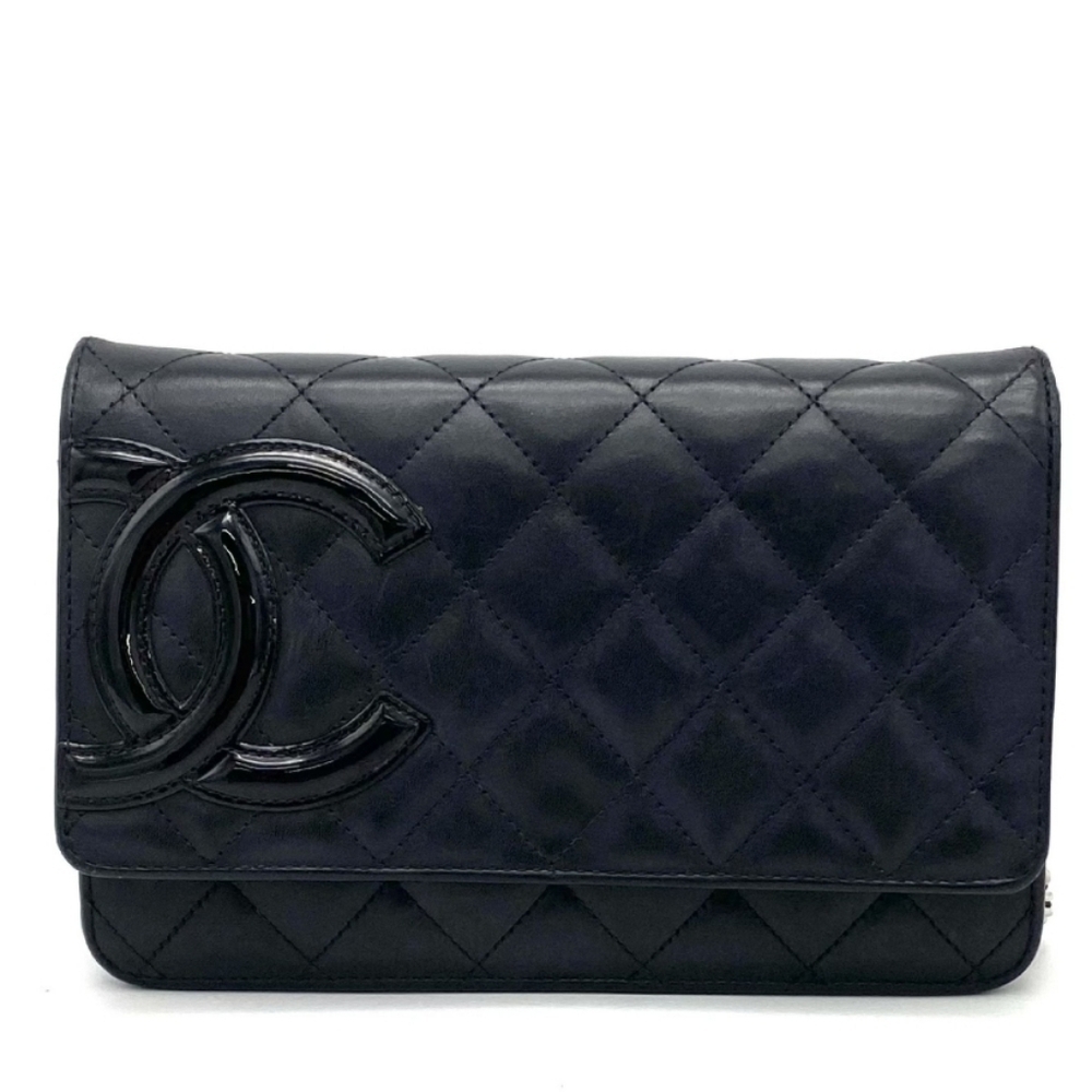 Authentic Chanel Quilted Cambon Coco Mark Leather Chain Wallet Shoulder Bag - Picture 2 of 11